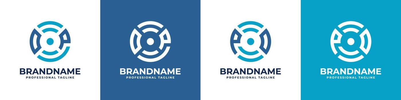 Letter DP or PD Global Technology Monogram Logo, suitable for any business with DP or PD initials. vector