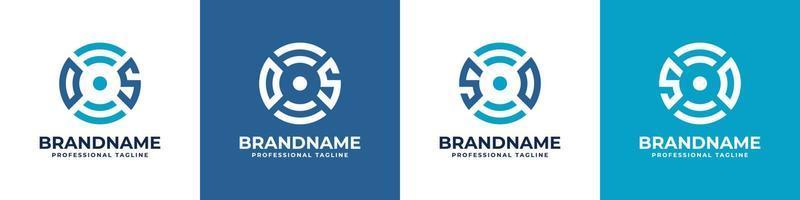 Letter DS or SD Global Technology Monogram Logo, suitable for any business with DS or SD initials. vector