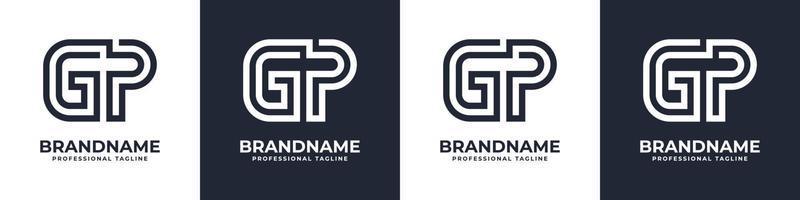 Letter GP or PG Global Technology Monogram Logo, suitable for any business with GP or PG initials. vector