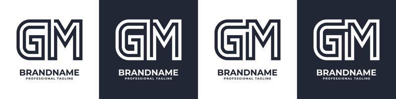 Letter GM or MG Global Technology Monogram Logo, suitable for any business with GM or MG initials. vector