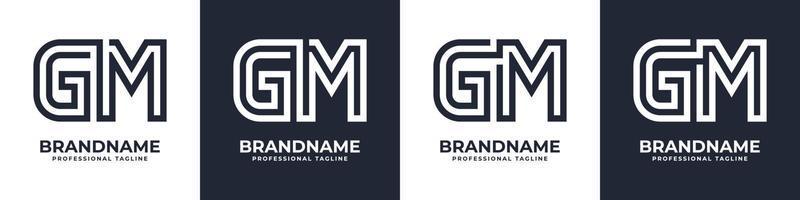 Letter GM or MG Global Technology Monogram Logo, suitable for any business with GM or MG initials. vector