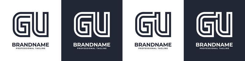 Letter GU or UG Global Technology Monogram Logo, suitable for any business with GU or UG initials. vector