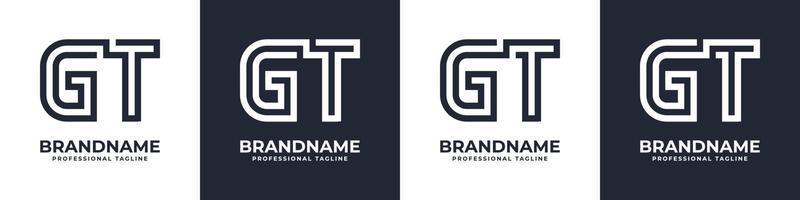 Letter GT or TG Global Technology Monogram Logo, suitable for any business with GT or TG initials. vector