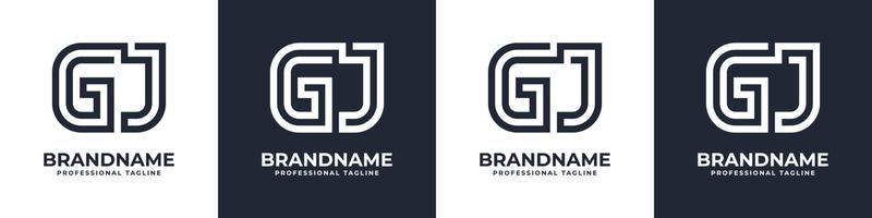 Letter GJ or JG Global Technology Monogram Logo, suitable for any business with GJ or JG initials. vector