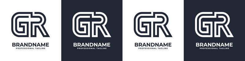 Letter GR or RG Global Technology Monogram Logo, suitable for any business with GR or RG initials. vector