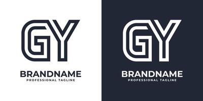 logotipo de monograma de tecnología global de letra gy o yg, adecuado para cualquier negocio con iniciales gy o yg. vector
