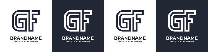 Letter GF or FG Global Technology Monogram Logo, suitable for any business with GF or FG initials. vector