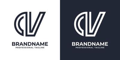 Letter CV or VC Global Technology Monogram Logo, suitable for any business with CV or VC initials. vector