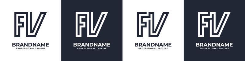 logotipo de monograma de tecnología global de letra fv o vf, adecuado para cualquier negocio con iniciales fv o vf. vector
