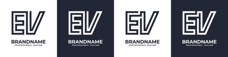 Letter EV or VE Global Technology Monogram Logo, suitable for any business with EV or VE initials. vector