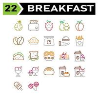 Breakfast set include sauce, tomato, ketchup, bottle, breakfast, apple, fruit, fruits, honey, jar, bee, pot, chocolate, bar, sweets, tea, cup, coffee, drink, melon, watermelon, food, toast, bread vector