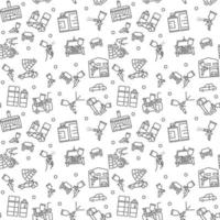 Auto Body Painting vector concept minimal outline seamless pattern