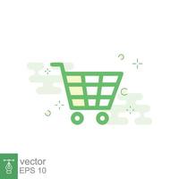 Shopping cart icon. Simple flat style. Shop, retail, buy, sell, supermarket trolley, container concept. Vector illustration design isolated on white background. EPS 10.