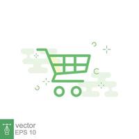 Shopping cart icon. Simple flat style. Shop, retail, buy, sell, supermarket trolley, container concept. Vector illustration design isolated on white background. EPS 10.