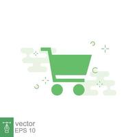 Shopping cart icon. Simple flat style. Shop, retail, buy, sell, supermarket trolley, container concept. Vector illustration design isolated on white background. EPS 10.