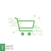 Shopping cart icon. Simple flat style. Shop, retail, buy, sell, supermarket trolley, container concept. Vector illustration design isolated on white background. EPS 10.