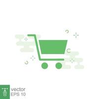 Shopping cart icon. Simple flat style. Shop, retail, buy, sell, supermarket trolley, container concept. Vector illustration design isolated on white background. EPS 10.