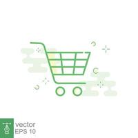 Shopping cart icon. Simple flat style. Shop, retail, buy, sell, supermarket trolley, container concept. Vector illustration design isolated on white background. EPS 10.