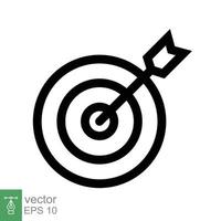 Target icon. Simple outline style. Focus accuracy dart, arrow dartboard hit, goal, objective, opportunity, business concept. Line symbol. Vector illustration isolated on white background. EPS 10.