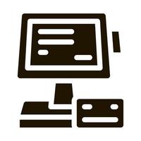 pos terminal display and card icon Vector Glyph Illustration