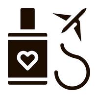 Valise And Airplane Honeymoon Trip glyph icon vector