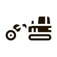 Ilustración de glifo de vector de icono de tractor de registro