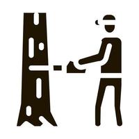 tree felling worker icon Vector Glyph Illustration