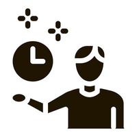 human fixed clock icon Vector Glyph Illustration