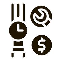 watch repair cost icon Vector Glyph Illustration