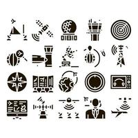 Air Navigation Tool Glyph Set Vector