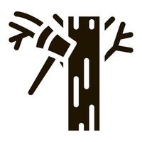 tree ax icon Vector Glyph Illustration