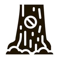 forbidden logging tree icon Vector Glyph Illustration
