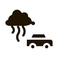 coche smog humo icono vector glifo ilustración