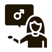 woman talk about lesbian icon Vector Glyph Illustration