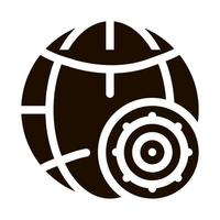 Microscopic Bacterium And Planet Vector Sign Icon