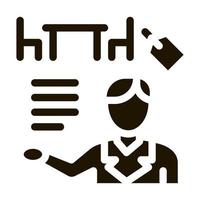 furniture shop manager icon Vector Glyph Illustration