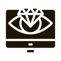 diamond vision computer screen icon Vector Glyph Illustration