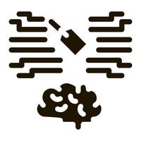 neuromarketing label and brain icon Vector Glyph Illustration