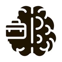 business case and brain icon Vector Glyph Illustration