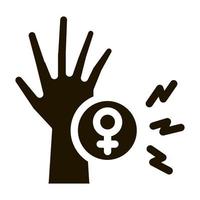 mano femenina icono vector glifo ilustración