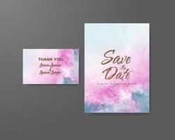 Wedding invitation with abstract watercolor background vector