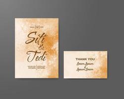 Wedding invitation with abstract watercolor background vector