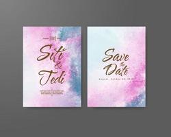 Wedding invitation with abstract watercolor background vector