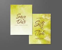 Wedding invitation with abstract watercolor background vector