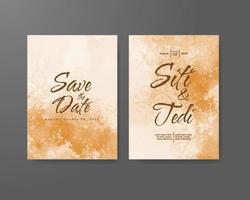 Wedding invitation with abstract watercolor background vector