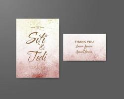 Wedding invitation with abstract watercolor background vector