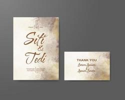 Wedding invitation with abstract watercolor background vector