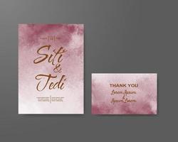 Wedding invitation with abstract watercolor background vector