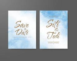 Wedding invitation with abstract watercolor background vector