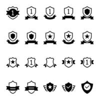 Glyph icons for awards. vector